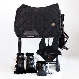 Royal Equestrian Pad per sella da dressage in pelle nera completa - Royal Equestrian