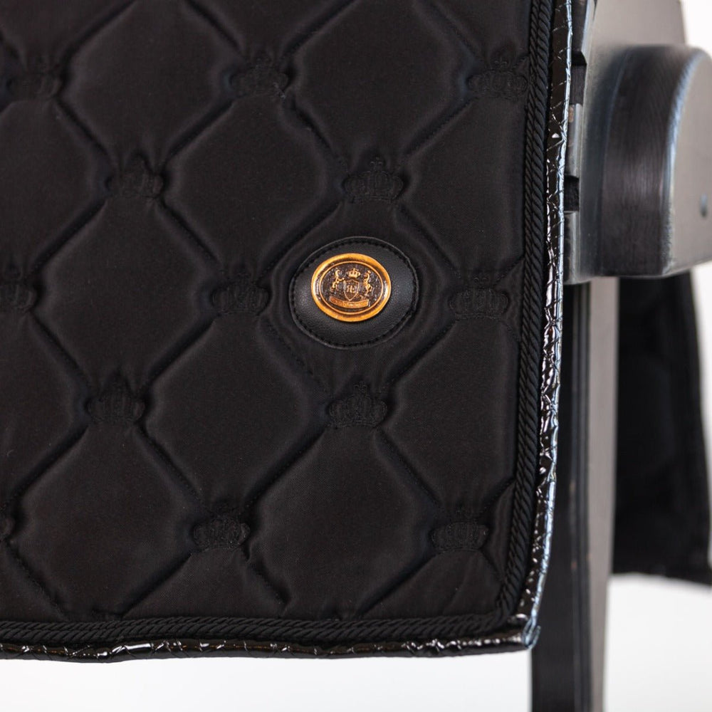 Royal Equestrian Dressurschabracke Schwarzes Leder Voll - Royal Equestrian