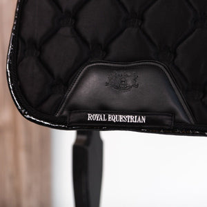Royal Equestrian Pad per sella da dressage in pelle nera completa - Royal Equestrian
