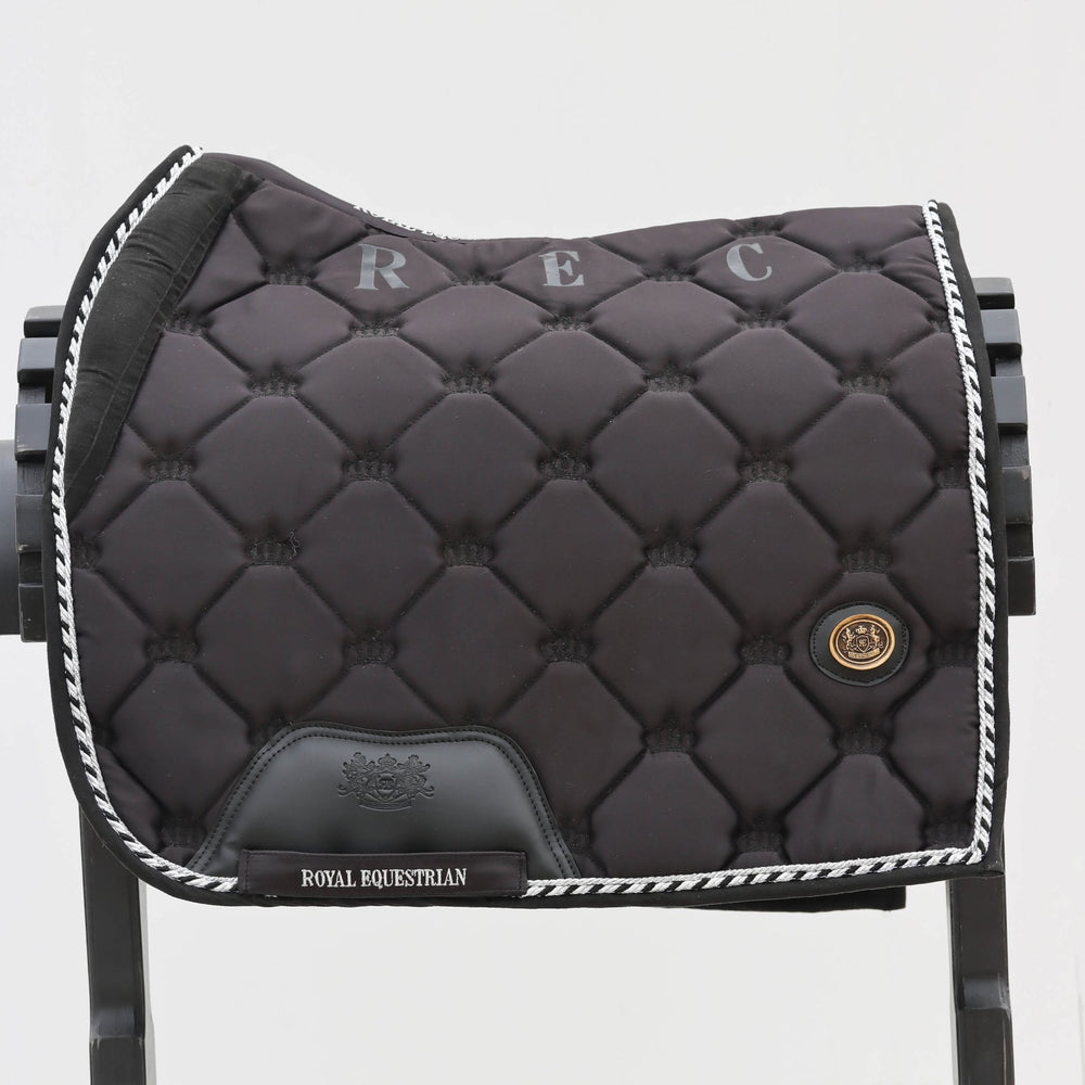 Royal Equestrian Dressurschabracke Schwarz Silber Voll - Royal Equestrian