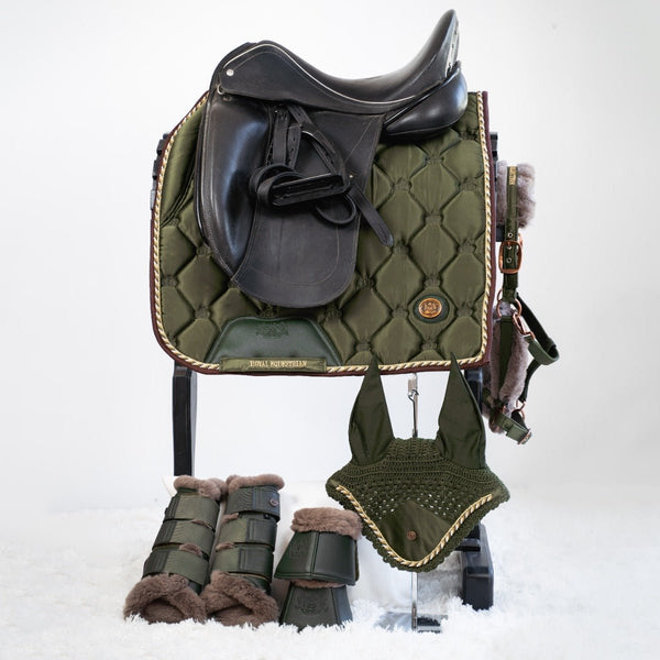 Tapis de selle de dressage Royal Equestrian Olive Gold Full - Royal Equestrian