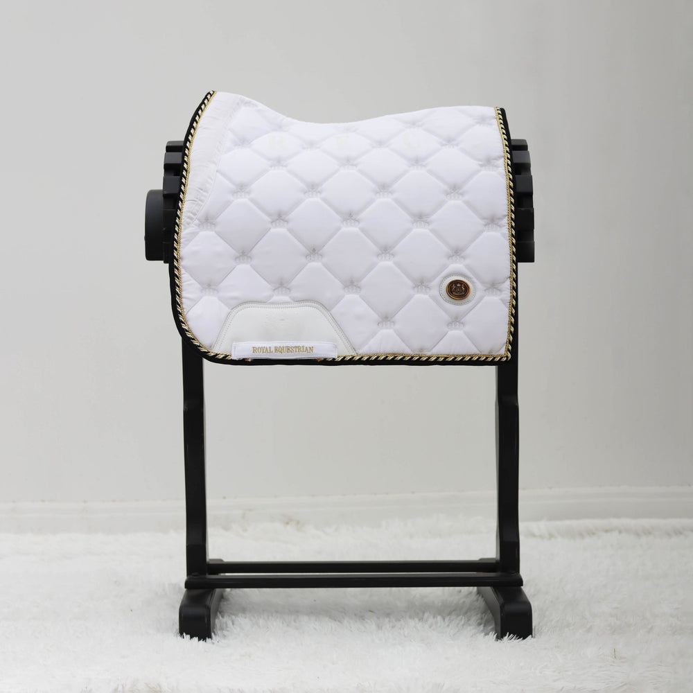 Royal Equestrian Cuscinetto per sella da dressage oro bianco completo - Royal Equestrian