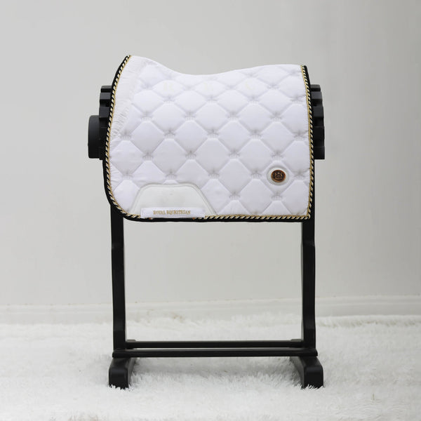 Royal Equestrian Cuscinetto per sella da dressage oro bianco completo - Royal Equestrian