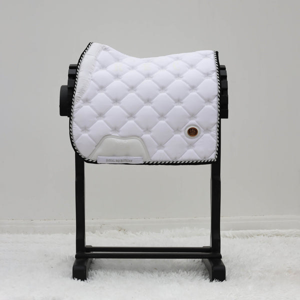 Royal Equestrian Cuscinetto per sella da dressage bianco argento completo - Royal Equestrian