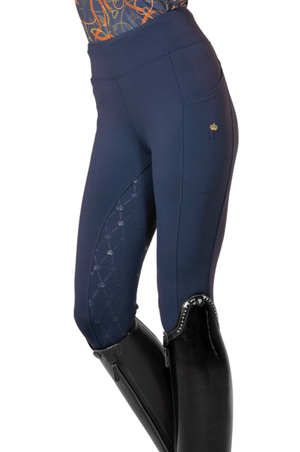 Royal Equestrian Full Grip Riding Tights Navy - Royal Equestrian