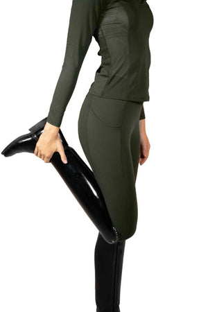 Royal Equestrian Full Grip Riding Tights Olive - Royal Equestrian
