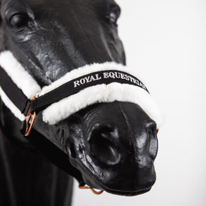Royal Equestrian Fur Halter Black Silver Full - Royal Equestrian