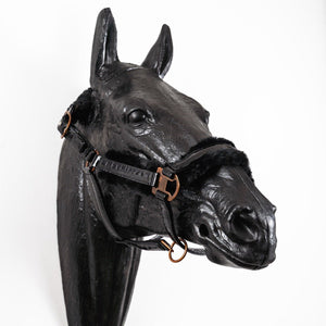 Royal Equestrian Fur Halter Croco Black Full - Royal Equestrian
