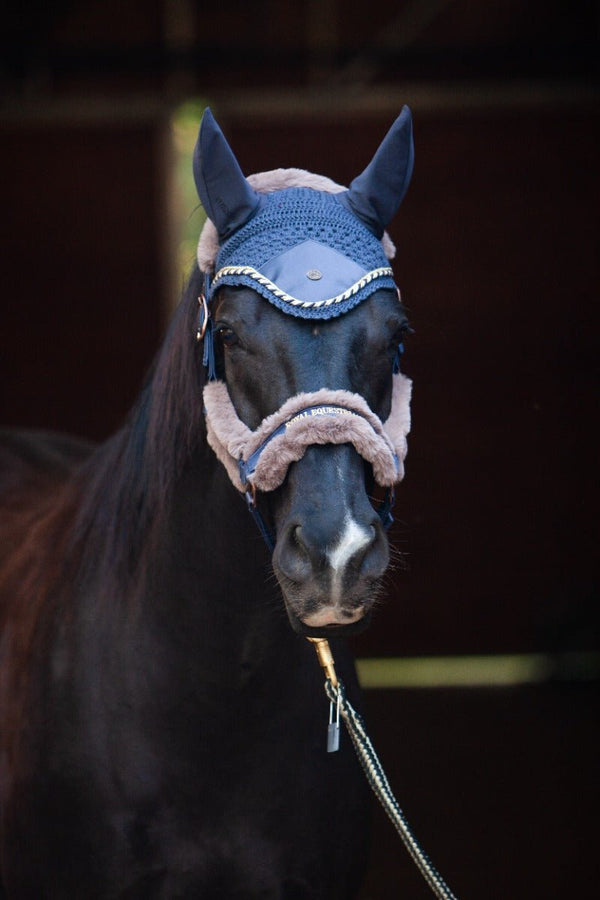 Royal Equestrian Fur Halter Navy Full - Royal Equestrian