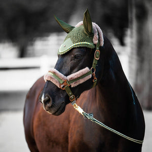 Royal Equestrian Fur Halter Olive Full - Royal Equestrian