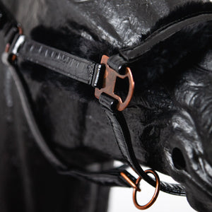 Royal Equestrian Fur Halter Croco Black Full - Royal Equestrian