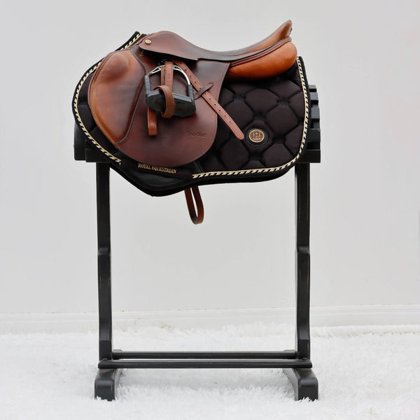 Royal Equestrian Tapis de selle de saut Noir Or Plein - Royal Equestrian