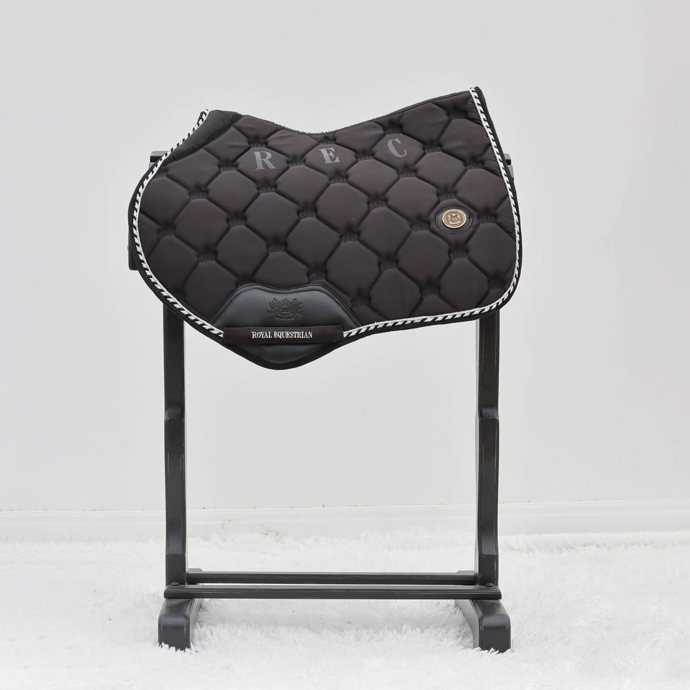 Royal Equestrian Salto Sella Pad Nero Argento Completo - Royal Equestrian