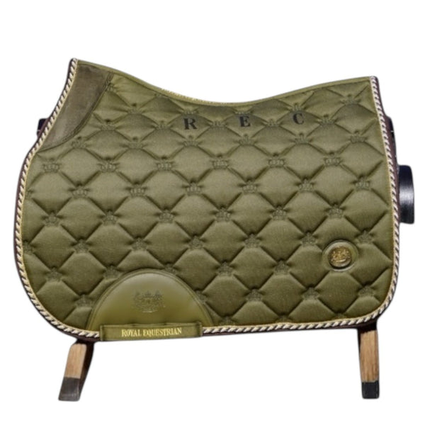 Royal Equestrian Tapis de selle de saut Olive Gold Full - Royal Equestrian