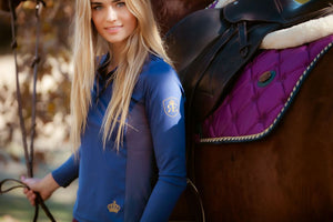 Royal Equestrian Salto Pad Sella Viola Navy completo - Royal Equestrian
