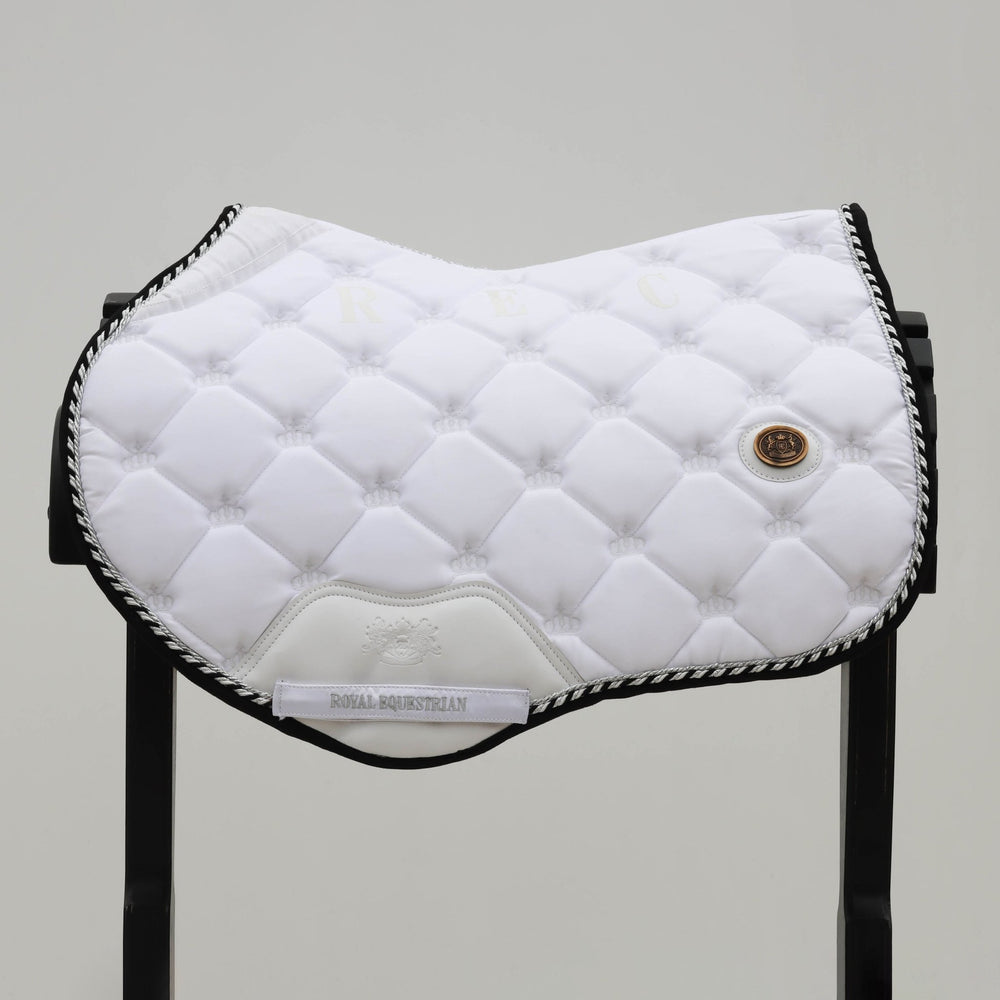 Royal Equestrian Salto Sella Pad Bianco Argento Completo - Royal Equestrian