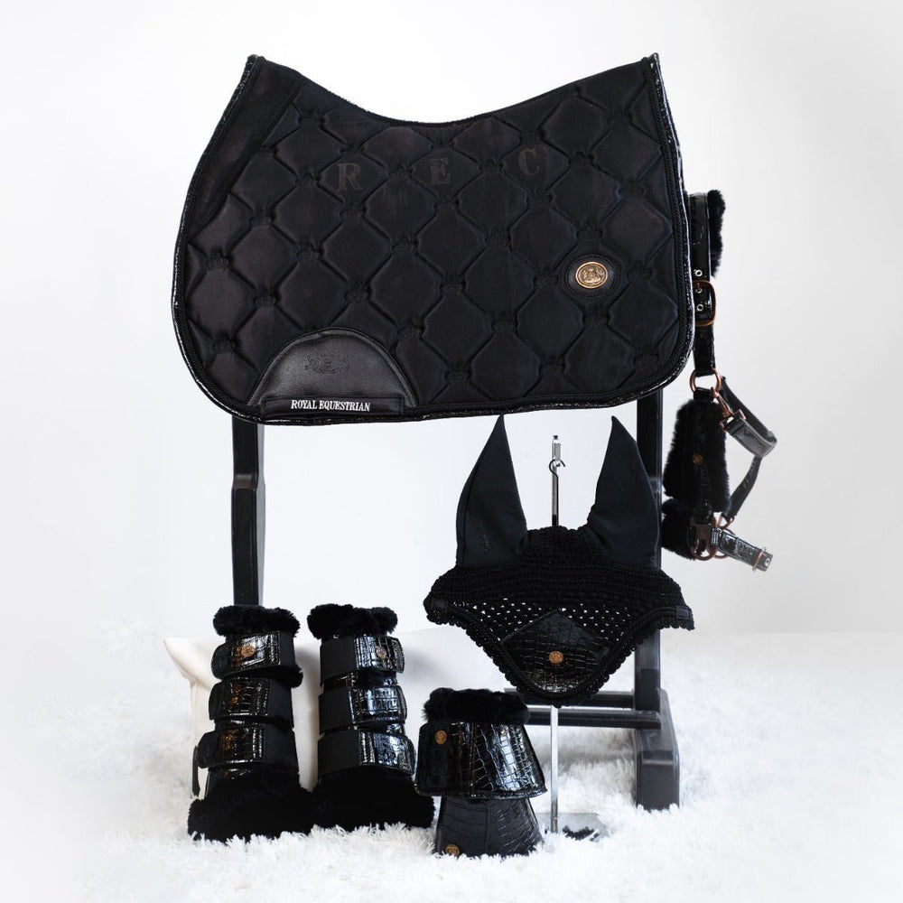 Royal Equestrian Salto Show Sella Pad Nero Cristallo Completo - Royal Equestrian