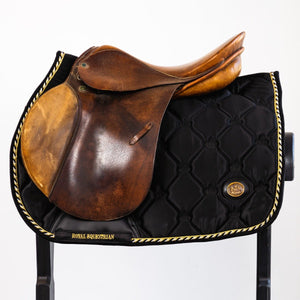 Royal Equestrian Tapis de selle de saut d'obstacles Noir Or Plein - Royal Equestrian