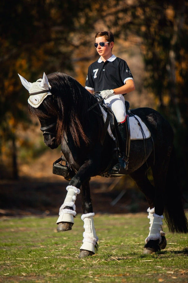 Royal Equestrian Salto ostacoli Sella Pad Oro Bianco - Royal Equestrian