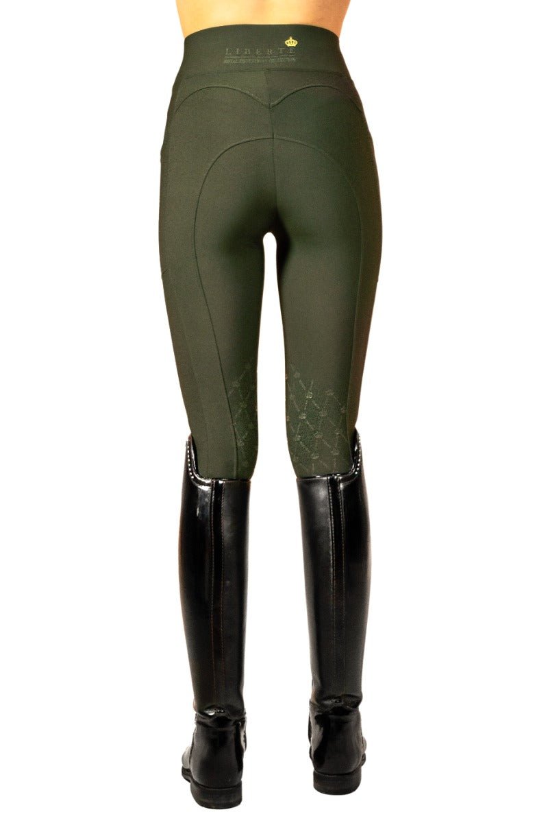 Royal Equestrian Knee Grip Riding Tights Olive - Royal Equestrian