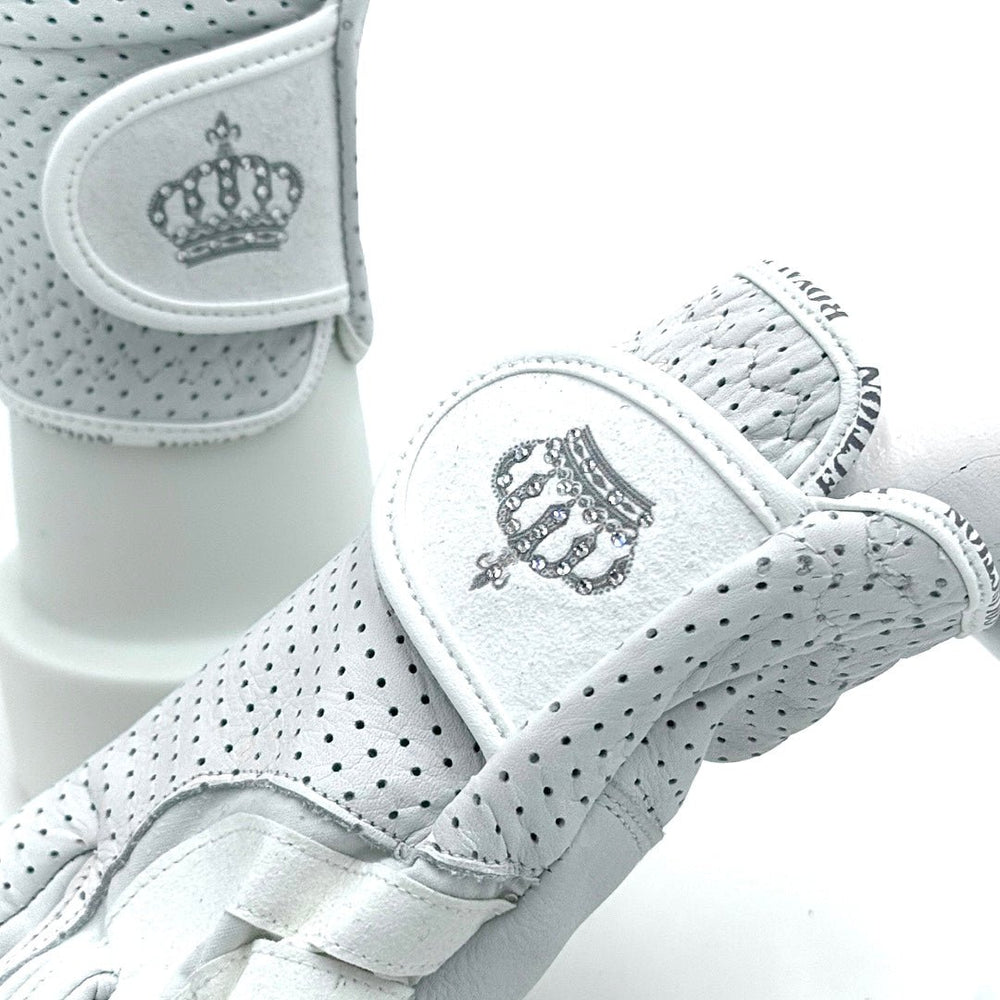 Guanti da equitazione in pelle Royal Equestrian Crystal White - Royal Equestrian