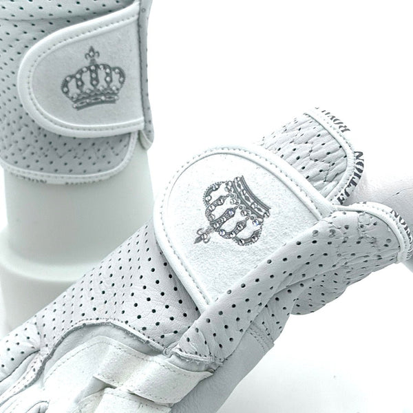 Guanti da equitazione in pelle Royal Equestrian Crystal White - Royal Equestrian