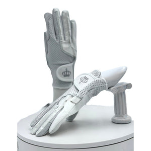 Guanti da equitazione in pelle Royal Equestrian Crystal White - Royal Equestrian