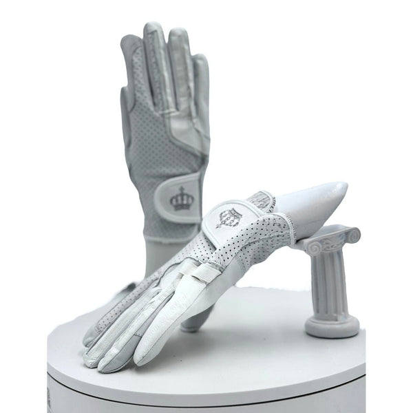 Guanti da equitazione in pelle Royal Equestrian Crystal White - Royal Equestrian
