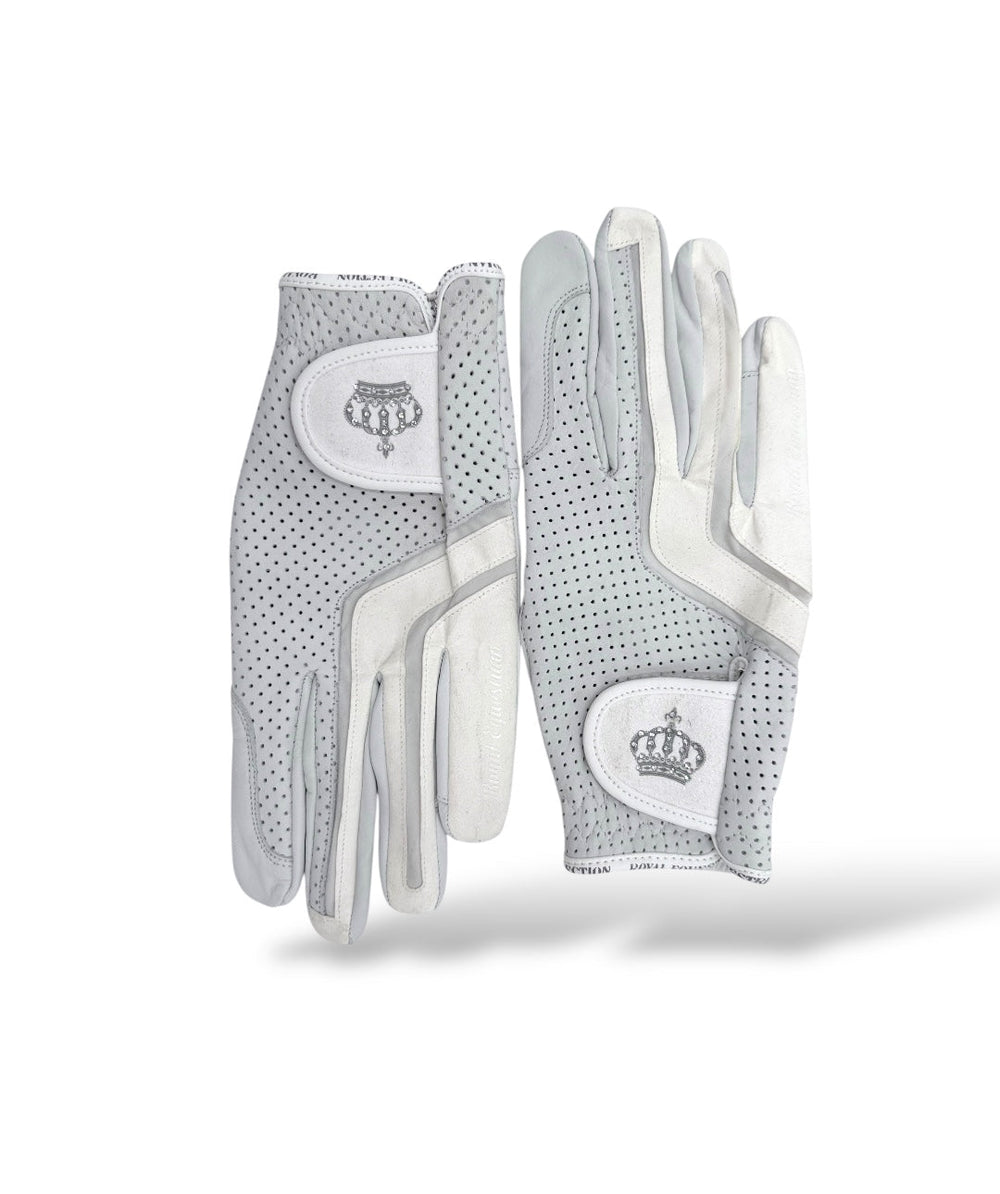 Guanti da equitazione in pelle Royal Equestrian Crystal White - Royal Equestrian