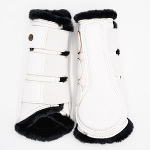 Royal Equestrian Lined Brushing Boots White Black - Royal Equestrian