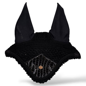 Royal Equestrian Premium Ear Bonnet Croco Black Full - Royal Equestrian