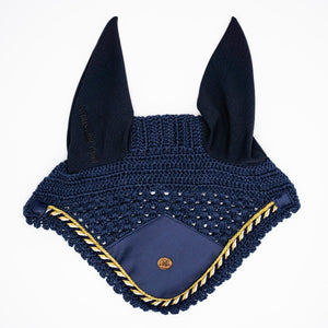 Royal Equestrian Premium Ear Bonnet Navy Blue Full - Royal Equestrian