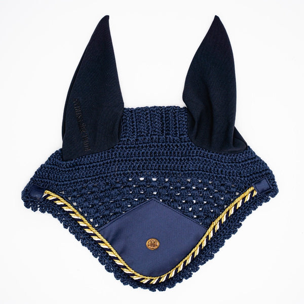 Royal Equestrian Premium Ear Bonnet Navy Blue Full - Royal Equestrian