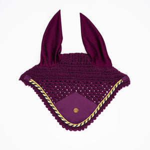 Royal Equestrian Premium Ear Bonnet Purple Black Full - Royal Equestrian