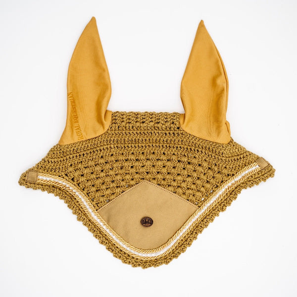 Royal Equestrian Premium Ear Bonnet Rhinestone Champagne Full - Royal Equestrian