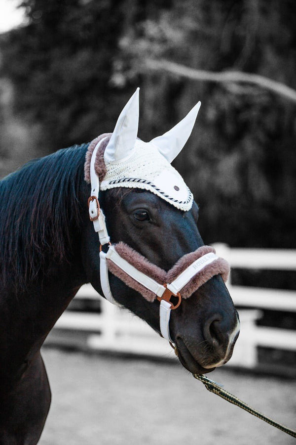 Royal Equestrian Premium Ear Bonnet White Silver Full - Royal Equestrian
