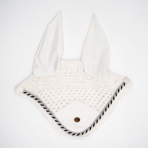 Royal Equestrian Premium Ear Bonnet White Silver Full - Royal Equestrian