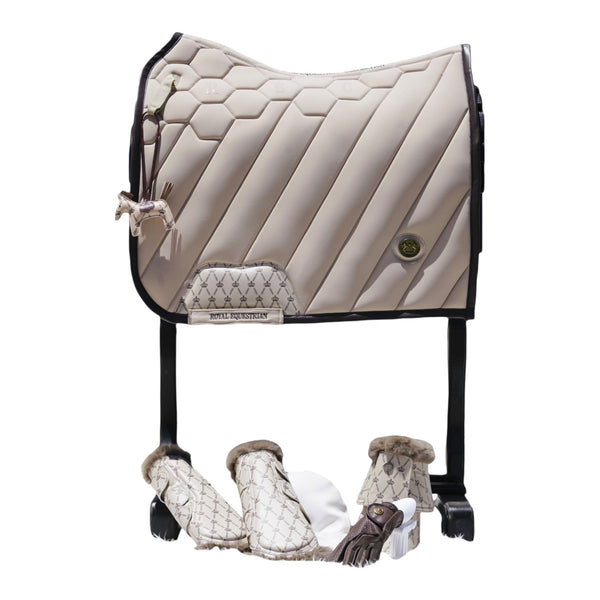 Royal Equestrian Regalia di Roma Dressage Saddle Pad Sand Full - Royal Equestrian