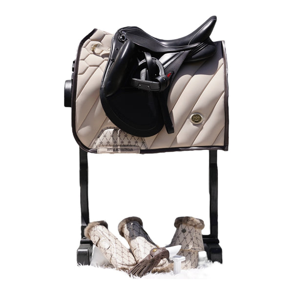 Royal Equestrian Regalia di Roma Dressage Saddle Pad Sand Full - Royal Equestrian