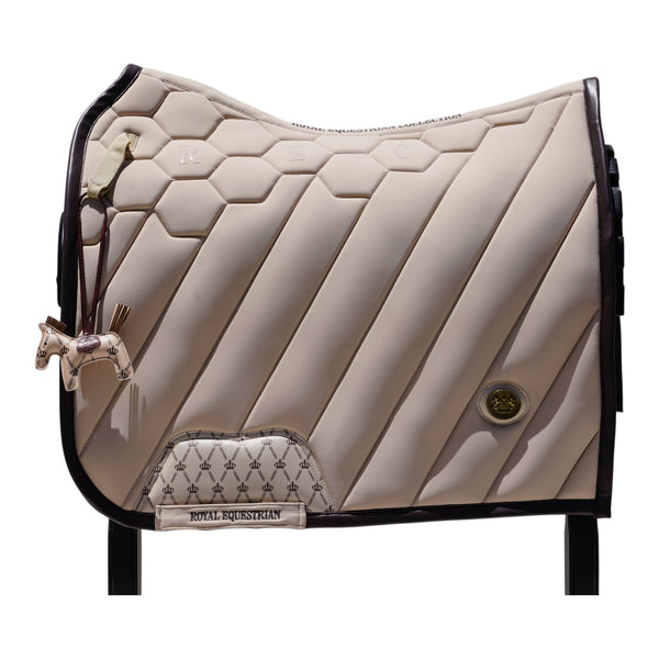 Royal Equestrian Regalia di Roma Dressage Saddle Pad Sand Full - Royal Equestrian