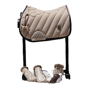 Royal Equestrian Regalia di Roma Jump Saddle Pad Sand Full - Royal Equestrian