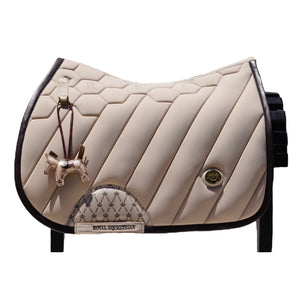 Royal Equestrian Regalia di Roma Jump Saddle Pad Sand Full - Royal Equestrian