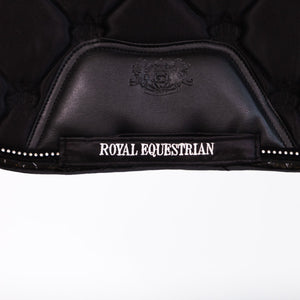 Royal Equestrian Dressage Saddle Pad Black Crystals Full - Royal Equestrian