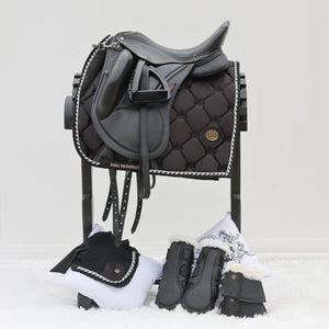 Royal Equestrian Dressage Saddle Pad Black Silver Full - Royal Equestrian