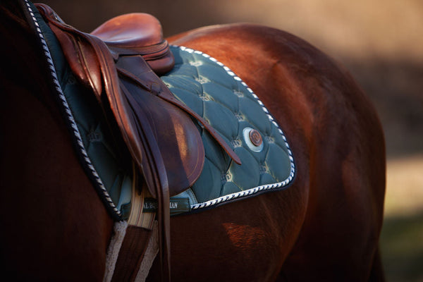Royal Equestrian Dressage Saddle Pad Marine Blue Full - Royal Equestrian