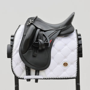 Royal Equestrian Dressage Saddle Pad White Silver Full - Royal Equestrian