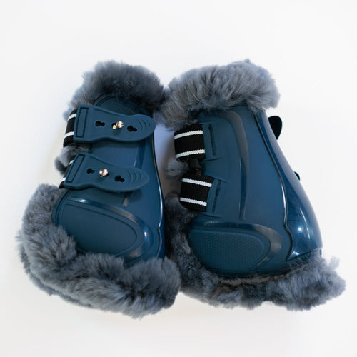 Royal Equestrian Shock Absorbent Sheepskin Fetlock Boots Royal Blue - Royal Equestrian