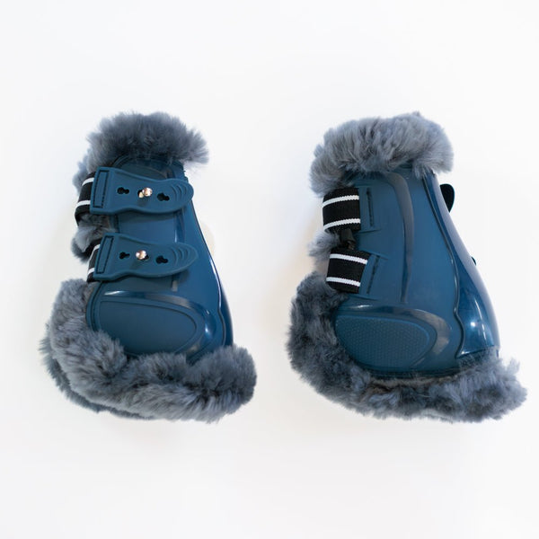 Royal Equestrian Shock Absorbent Sheepskin Fetlock Boots Royal Blue - Royal Equestrian