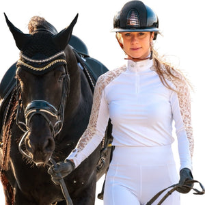 Royal Equestrian Show Shirt with Lace - Royal Equestrian