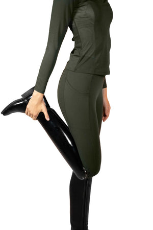 Royal Equestrian Full Grip Riding Tights Olive - Royal Equestrian